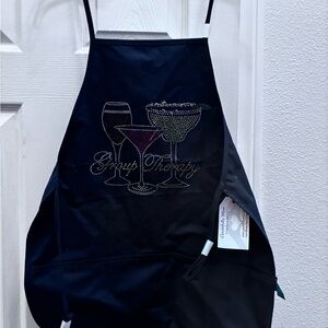 Black Apron with Cocktail Design